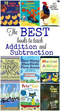 the best books to teach addition and subtraction in children's book covers