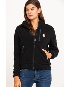 Carhartt Women's High Pile Fleece, Black Womens Sherpa Jacket, Carhartt Overalls, Leather Coat Womens, Womens Sherpa, Comfy Winter, Carhartt Womens, Carhartt Women, Carhartt Jacket, Work Wear Women