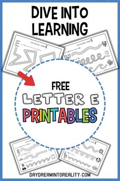 the free printables for dive into learning to learn letters and numbers with this fun activity