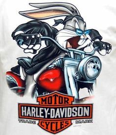 an image of a cartoon character on a motorcycle with the words motor harley davidson cycles