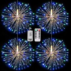 four fireworks with remote controls on them and the words upgrade 4 pack written below it