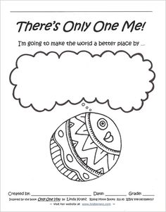 there's only one me coloring page for the children to learn how to draw