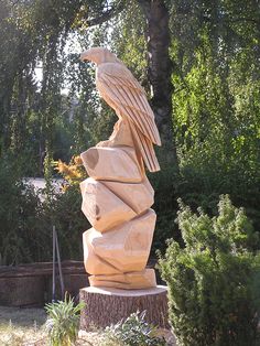 an image of a statue made out of rocks