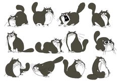 an image of cartoon cats with different expressions