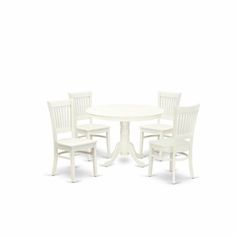 a white table and four chairs sitting next to each other