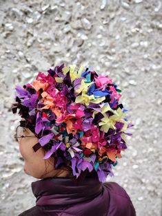 This unique handmade hat I crocheted in a classical rag technique I learned from my grandmother. Made in a shape of a beanie  in a deliciously rich blend of purple, mourune, red, orange and yellow colors. This unusual headdress is handcrafted from many different kinds of fiber.  This unique crochet hat is  comfy with a nice chunky texture and great bohemian look.  Ready to ship. Comes from my smoke and pet free studio.  The hat fits  medium and big head size.  Care: Hand wash in cool water. Lay flat to dry. Reshape while damp. Comes from my smoke and pet free studio. To see more of my unique women's hats, click here: https://www.etsy.com/shop/Iryna?ref=pr_shop_more%C2%A7ion_id&section_id=22590274 Best wishes from Iryna Chic Hat, Red Rag, Funky Hats, Crochet Unique, Boho Hat, Altered Couture, Festival Clothing, Big Head, Hat Beanie