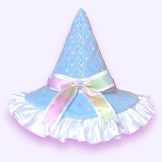 Whimsical Hats For Carnival, Pastel Witch, Clown Hat, Funky Shirts, Witch Hats, Rainbow Flower, White Details, Project Inspiration, Costume Hats