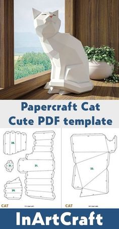 the paper craft cat is ready to be made