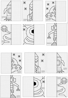 the steps and numbers in this drawing workbook are drawn with grids to help students learn