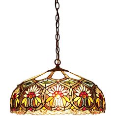 Chloe Lighting  - Pendant - CH33453BF18DH2 - SUNNY, a floral design hanging pendant lamp, will make a design statement by itself. Expand the effect by adding one or more of the other lamps in this design style. Expertly handcrafted with top quality materials including real stained glass, sparkling crystals and gem-like cabochons. Finished in an antiqued bronze patina.Finish: Dark Bronze; Materials: Glass, Metal & Electrical Components; Design: Floral; (2) 100 Watt max E26 Type A Bulb (not included); Hardwired, Wall outlet switch; 636pcs glass cut, 72 beads, 12 crystals; Downlight; Indoor Setting. Specifications:Product Dimensions: 8.7"" H x 17.7"" W x 17.7"" D; Product Weight: 8.2 lbs; Bulb Type: Incandescent; LED; Compact Fluorescent (CFL); Number of Lights: 2. Victorian Pendant Lighting, Breakfast Nook Lighting, Floral Ceiling, Hanging Pendant Lamp, Wall Outlet, Pendant Fixture, Lighting Pendant, Bronze Patina, Tiffany Lamps