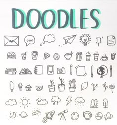 doodles written on a piece of paper with different types of doodles in it