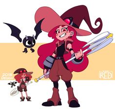 Red Character Design, Cartoon Concept Art, Witch Character Design, Gatcha Outfits, Japanese Yokai, Witch Characters, Artsy Aesthetic, Witch Design, Oc Drawings