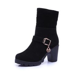 Department Name:Adult Item Type:Boots Outsole Material:Rubber Fashion Element:Turned-over Edge Closure Type:Zip Shaft Material:Fur is_handmade:Yes Season:Winter Heel Type:Square heel Heel Height:High (5cm-8cm) Upper Material:Fur Toe Shape:Round Toe With Platforms:No Lining Material:Plush Model Number:Women Casual boots Boot Type:Snow Boots Boot Height:Ankle Pattern Type:Solid Leather Style:Soft General Leather Boot Type:Fashion Boots Style:Snow Boots Heels Short, Ankle Snow Boots, Boots Female, Winter Heels, Women Ankle Boots, Casual Footwear, Winter Shoes For Women, How To Stretch Boots, Boots Women Fashion