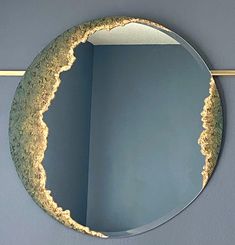 Monastir Modern Wall Design Beveled Mirror Textured Art - Etsy 3d Mirror Wall Art, Resin Hand Mirrors, Hexagon Mirror Crafts, Layer Mirrors With Artwork, Abstract Mirror Behind Nightstand, Dry Wall Mirror, Mount Mirror On Cement Wall, Paintes Mirror Glass, Geode Mirror Frame