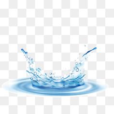 blue water splashing on the surface with white background, hd png and psd