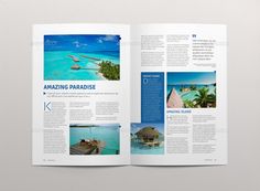 an open brochure with photos and text on the front, inside and out