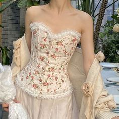 Floral Corset, Cottagecore Fashion, Vintage Corset, French Floral, Corsets, Aesthetic Clothes, Pretty Outfits, Fashion Inspo Outfits, Maxi Skirt