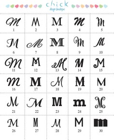 the alphabets and numbers for each letter are shown in this chart, which shows how many