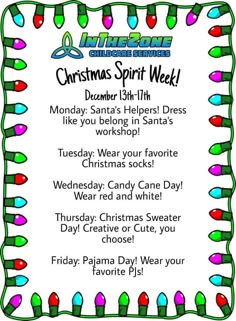 Spirit Week Themes, School Spirit Week, St Gerard, Christmas Party Activities, Sunshine Committee