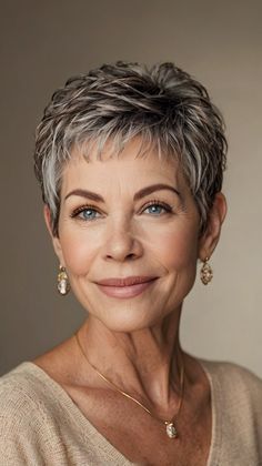 Stylish Short Hairstyles for Women Over 50 Grey Hair Wig, Enhance Natural Curls, Short Spiky Haircuts, Short Spiked Hair, Spiked Hair, Thicker Hair