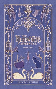 the herwths's apprentce book cover with swans and cats on it