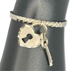 14k White Gold Minimalist Ring Size 7 Heart Lock & Key Twisted Band. This Is In Used Condition. See All Photos For Details And Measurements. Gold Minimalist Ring, Heart Lock, Twisted Band, Locks & Key, Minimalist Ring, Minimalist Rings, Ring Size 7, Womens Jewelry Rings, Ring Size