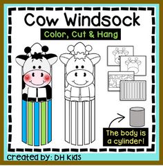 the color and hang activity for children to learn how to use cow's clothes