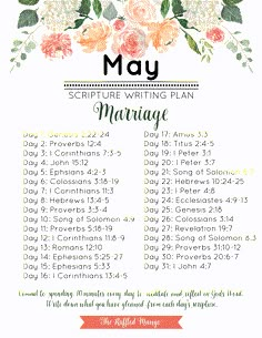 the marriage schedule for may, with flowers and leaves on it in pinks and oranges