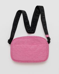 Camera Crossbody : Azalea Pink - Baggu Eco Hair, Pink Camera, Photo Rose, Golden Family, Baggu Bags, Ceramic Fiber, Scrap Material, Hair Shop, Nylon Bag