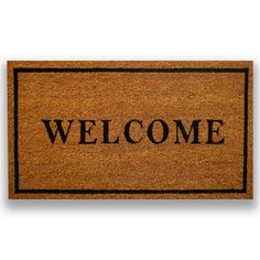 a welcome mat with the word welcome on it