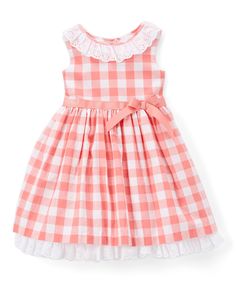 coral and white sleeveless dress - infant girls Infant Dresses, Dress Infant, Kids Frocks