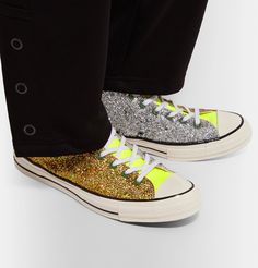 CONVERSE JW ANDERSON 1970S CHUCK TAYLOR ALL STAR GLITTERED CANVAS HIGH. #converse #shoes British Design