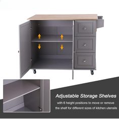 an adjustable storage shelving unit with three drawers