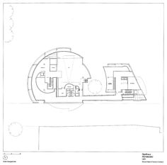 an architectural drawing of a circular house