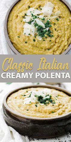 an image of classic italian creamy polenta dip