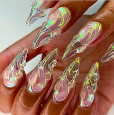 Finger Paint, Mermaid Core, Pointed Nails, White Acrylic Nails, Finger Painting, Types Of Nails, Stiletto Pumps, Nail Art Inspiration, 3d Nails