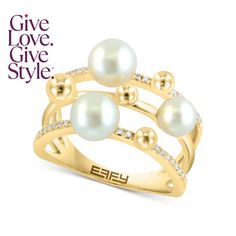 in stock Luxury Gold Pearl Ring For Formal Occasions, Luxury Multi-stone Pearl Ring In Fine Jewelry Style, Luxury Exquisite Akoya Pearl Rings, Luxury Classic Multi-stone Pearl Ring, Luxury Yellow Gold Pearl Ring With Polished Finish, Gold Sign, Sneaker Dress Shoes, Skin Care Moisturizer, Cold Weather Accessories