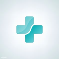 a blue medical cross logo on a white background