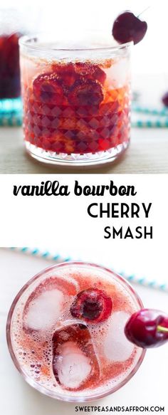 Smash Cocktails, Cherry Bourbon, Bourbon Cherries, Vanilla Bourbon, Bourbon Cocktail, Jello Shot, Fresh Cherry, Bourbon Drinks