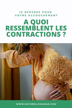 a pregnant woman with her hands on her stomach and the words, que qui resemblent les contractions?