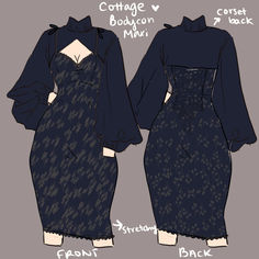 Navy Cottage Bodycon Dress Design Navy Cottage, Artistic Fashion, Britney Spears Pictures, Clothing Design Sketches, Drawing Anime Clothes, Dress Design Sketches, Whimsical Fashion, Fashion Design Drawings, Fashion Design Sketches