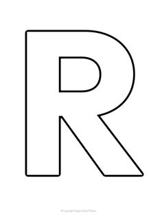 the letter r coloring page with black and white letters on it, including the letter's lowercase