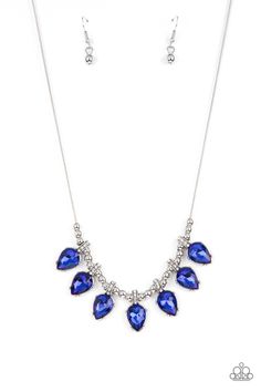 a necklace and earring set with blue stones