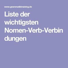 an image of the words list der wichtgesten nomen verb - verbbinung