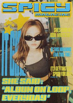 a magazine cover with a woman wearing sunglasses