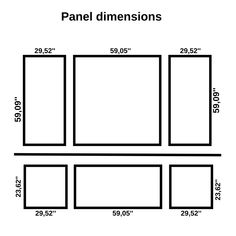 the diagram shows how to measure panels for different sizes and widths, as well as measurements