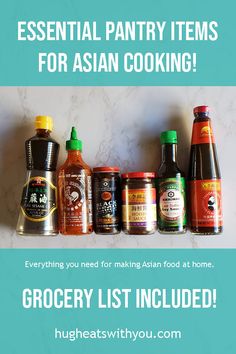 Asian Kitchen Staples, Asian Ingredients List, Chinese Cooking Tools, Asian Pantry Essentials, Chinese Pantry Staples, Asian Grocery List, Asian Pantry Staples, Quick Chinese Recipes, Stocking Pantry