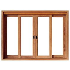 an open wooden window on a white background