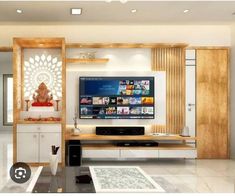 a living room filled with furniture and a flat screen tv on top of a wooden stand