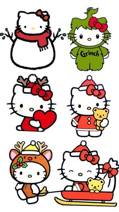 the hello kitty stickers are all different colors